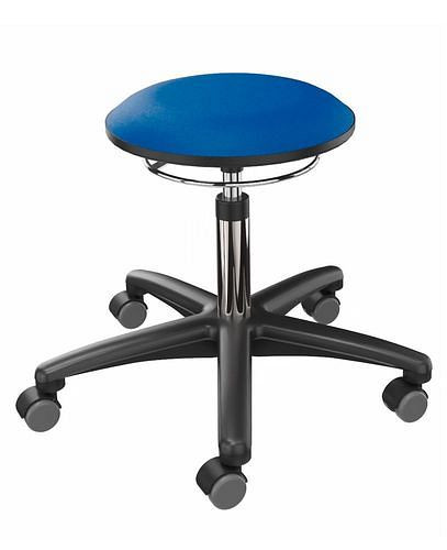 Tabouret de travail Dauphin tapissé en bleu, 266961