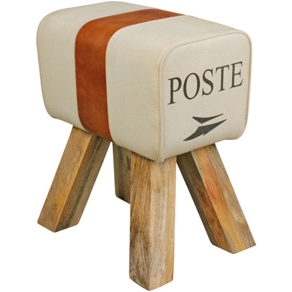 Wohnling Design Tabouret Turnbock CANVAS marron 40 x 30 x 47 cm, WL5.107