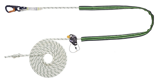 Longe Kratos en corde kernmantel pour le positionnement sur le lieu de travail avec dispositif de réglage de la corde (10 m), FA40906100