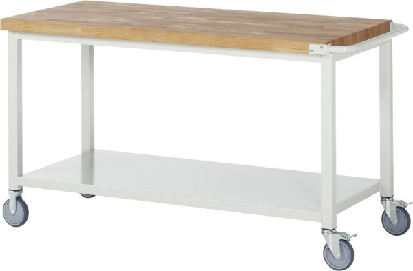 Etabli mobile RAU 8000 - modèle 8000, L1500 x P700 x H880-1080 mm, base du système L1495 x P650 mm, étagère en bas, profondeur 650 mm, 05-8000-6-157B4H.12