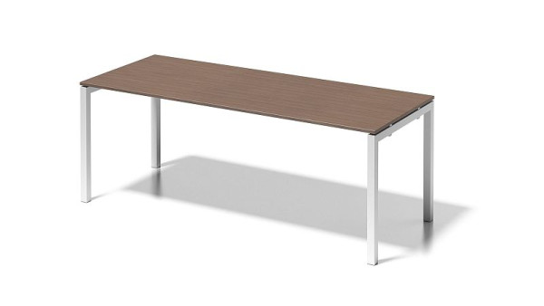 Bureau Bisley Cito, structure en U fixe en hauteur 730 mm, H 19 x L 2000 x P 800 mm, noyer/blanc signalisation, DUF2008WN396