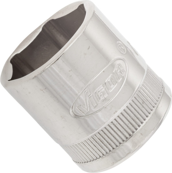Insert de clé à douille VIGOR, carré creux 10 mm (3/8"), profil à six pans extérieurs, 18 mm, V2266N