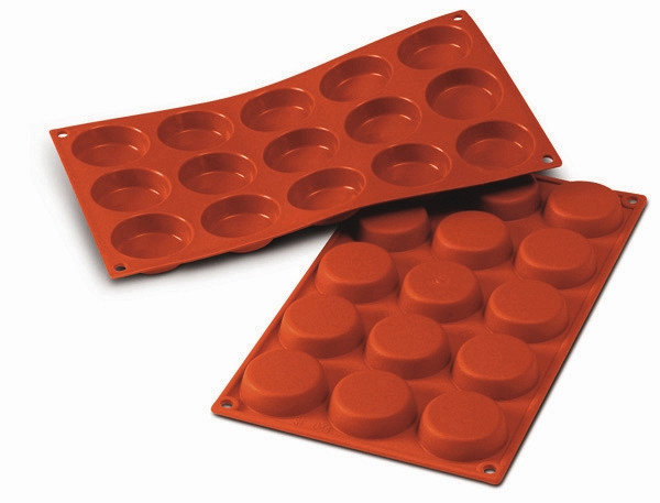Moule à pâtisserie en silicone Schneider Flan Mini, 15 x 30 ml, Ø 50 mm, hauteur : 14 mm, 115223