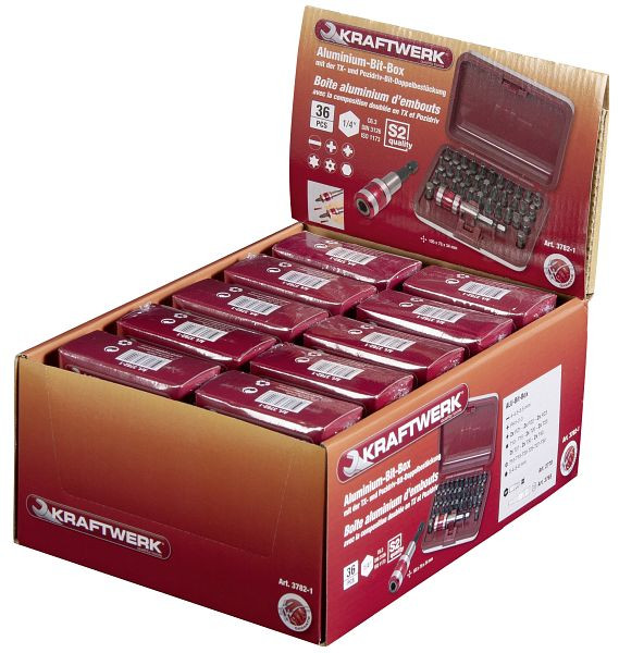 Présentoir Kraftwerk avec boîte ALUBIT 1/4", 10 pièces, 3782-1D