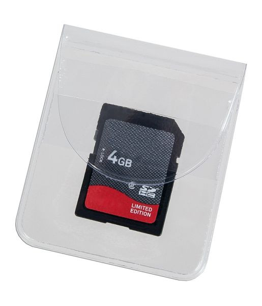 Pochettes autocollantes Eichner pour cartes mémoire, UE : 100 pièces, 9218-04000