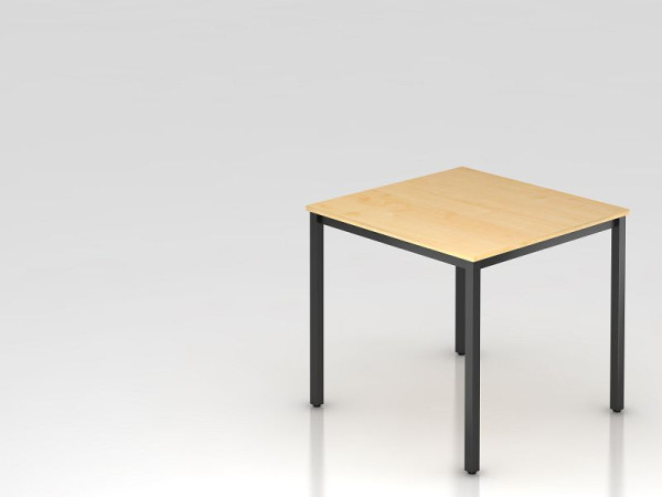 Table de réunion Hammerbacher 80x80cm érable/carré noir, forme rectangulaire, VDQ08/3/D