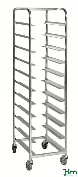 Chariot à caisses Kongamek pour 11 bacs Euro d'une hauteur maximale de 145 mm, KM162