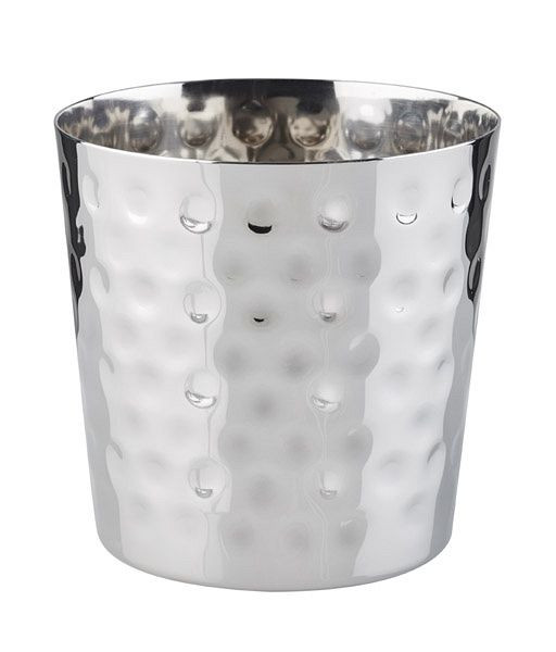 Seau / tasse de service APS, Ø 8,5 cm, hauteur : 8,5 cm, acier inoxydable, 0,35 litre, surface martelée, -SNACK HOLDER-, 40607