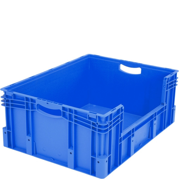 BITO Euro bac gerbable XL set /XL 86326 800x600x320 bleu, ouverture pour retrait d'étiquette sur le côté long, C0290-0052