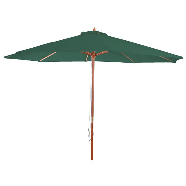 Parasol Mendler Florida, parasol de marché parasol de jardin, Ø 3,5m polyester/bois 7kg, vert, 97762