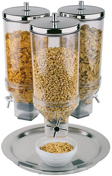 Distributeur de céréales APS -ROTATION-, Ø 38 cm, hauteur : 54 cm, acier inoxydable, rotatif, support solide, entonnoir en polycarbonate, 11970