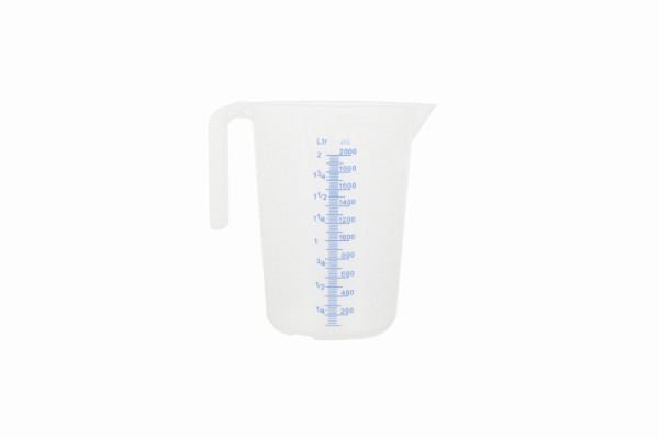 Verre doseur Schneider, 2,0 l, échelle en relief, écriture bleue, poignée ouverte, 206013