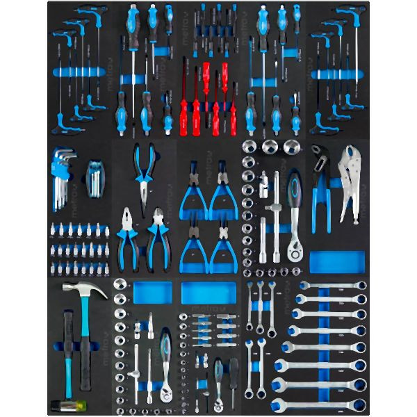 Jeu d'outils Metra, 14 jeux pour chariots d'atelier, 10343