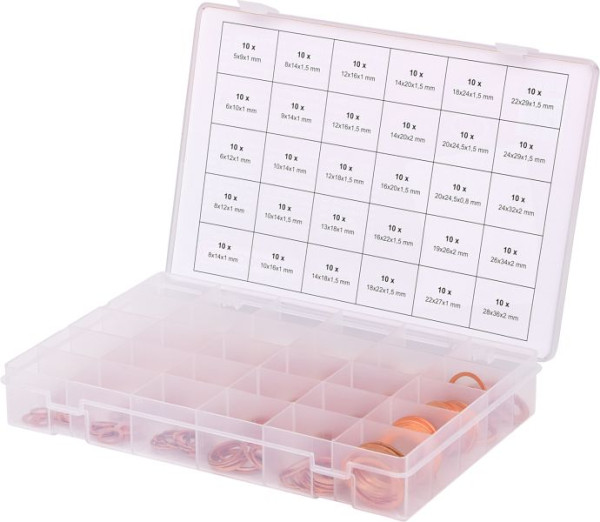 KS Tools assortiment de bagues d'étanchéité en cuivre, M5-28, 300 pièces, 970.0140