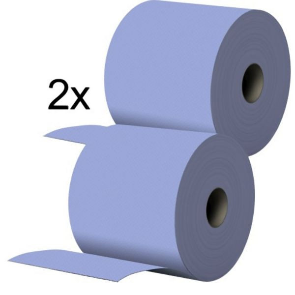 Rouleau de chiffon de nettoyage en papier Karl Dahm bleu, 2x1000 feuilles, 24062