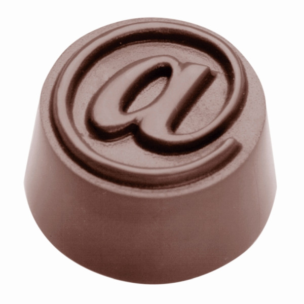 Moule à chocolat Schneider 275x135 mm, Ø28x16mm, signe @, 421493