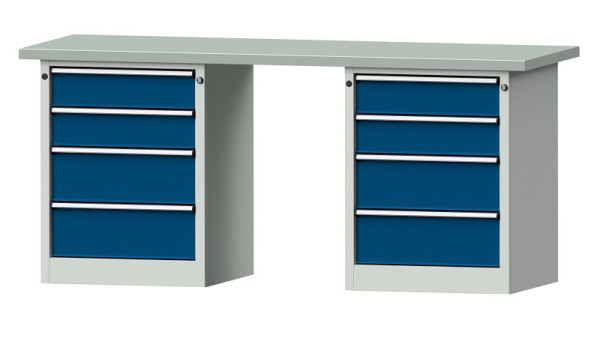 Établis ANKE Établi combiné, modèle 840 V, 2000 x 700 x 890 mm, RAL 7035/5010, ZBP 40 mm, 415.109