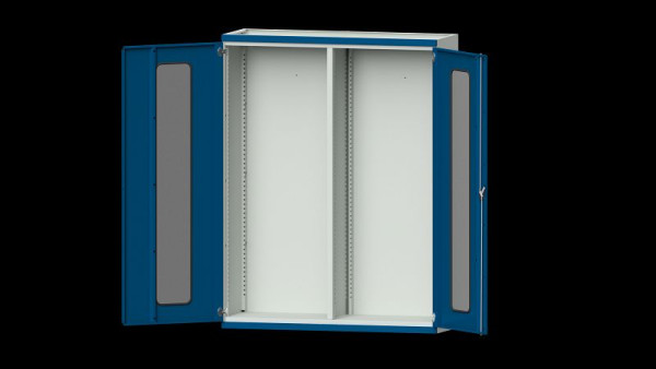 Etablis ANKE, armoire pour charges lourdes, modèle 400, 1485 x 500 x 1950 mm, zone de visualisation en plexiglas, RAL 7035/5010, 620.260