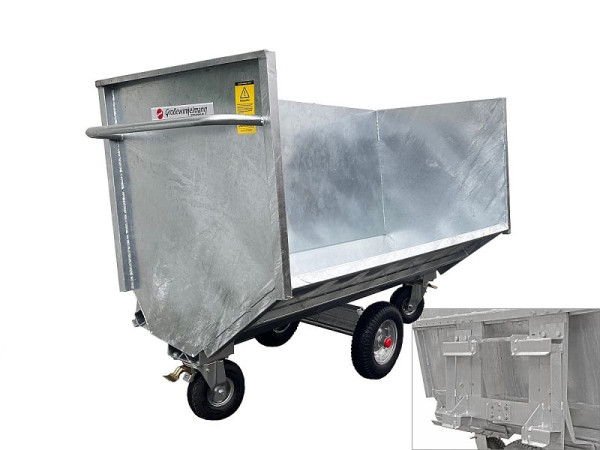 Enclos Growi grande capacité, largeur 240 cm, profondeur 105 cm, pour tracteurs avec chargeur frontal - Support Thaler, 10016346