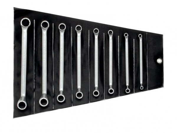 Ensemble de clés à anneau double ELORA, 8 pièces 1/4 "-1" AF, 110-S8AFSB, 0110600801500