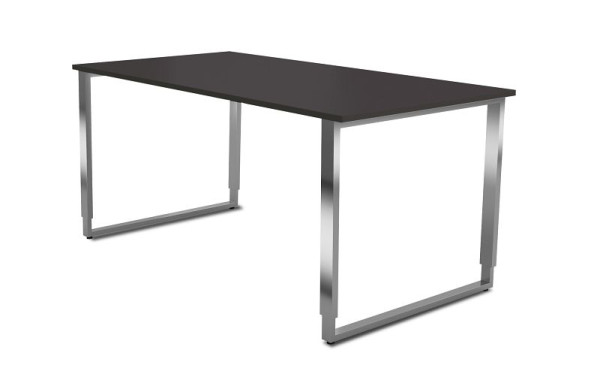 Bureau réglable en hauteur Kerkmann avec structure en fer, Aveto, L 1600 x P 800 x H 680-820 mm, anthracite, 11430313