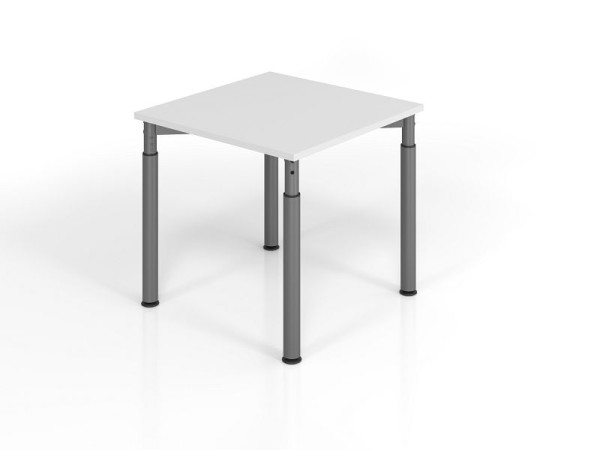Bureau Hammerbacher YS08, 80 x 80 cm, plateau : gris, épaisseur 25 mm, chant épais en ABS, forme rectangulaire, graphite, VYS08/5/G