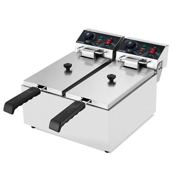 Friteuse électrique Vaiotec EASYLINE 2 cuves 6+6 litres, plage de température jusqu'à 200°C, 39x44x27,5 cm, 11032