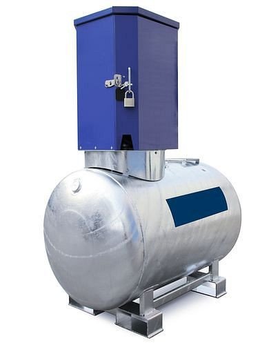 Système de réservoir diesel mobile DENIOS KC500-S, 500 litres, pompe 12/24 V, armoire à porte battante, 252-571
