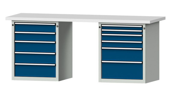 Établis ANKE Établi combiné, modèle 841 V, 2000 x 700 x 840 mm, RAL 7035/5010, KSP 40 mm, 415.116