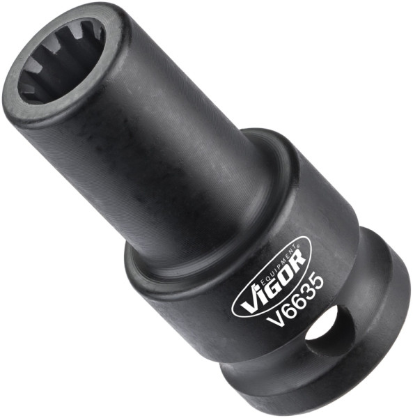 Insert de clé à douille VIGOR, carré creux 12,5 mm (1/2 pouce), profil rainuré, 11,5 mm, V6635