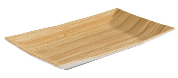 Plateau APS -BAMBOO-, 24,5 x 15,5 cm, hauteur : 3 cm, mélamine, intérieur : aspect bambou, extérieur : blanc, 84807