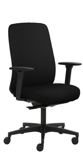 Mayer Sitzmöbel chaise pivotante, piètement en plastique, accoudoirs réglables en hauteur, noir, tissu, 2229_AV1D_SYM++_30617