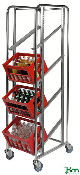 Chariot à caisses Kongamek adapté à 4 caisses d'eau et de bière suédoises, KM165S
