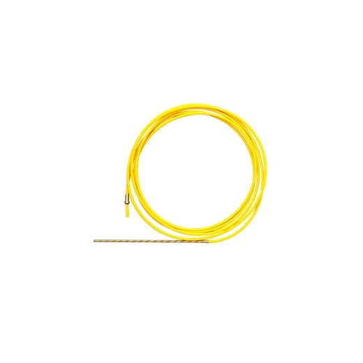 ELMAG Noyau PTFE 3,5 m 'jaune', pour fil à souder aluminium, acier inoxydable et Mig Ø 1,2 - 1,6 mm, avec spirale de guidage, embout de retenue et joint torique, 54465