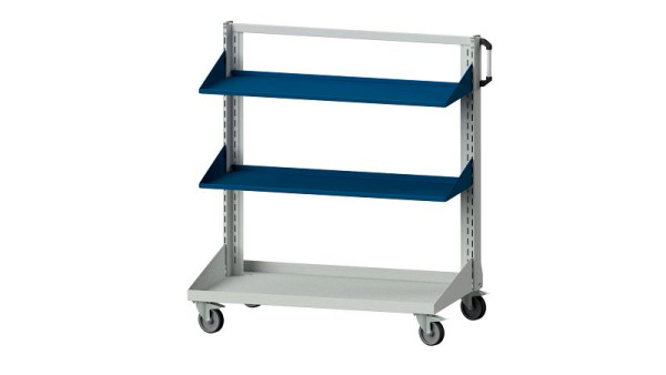 Étagères de voiture de base ANKE droites; 1250 x 650 x 1350 mm; RAL 7035/5010; avec 2 étagères, droit 450 mm, 962.141
