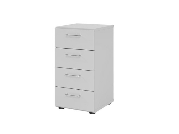 Armoire à tiroirs Hammerbacher 2OH, 4 tiroirs 924S4 BS, corps : gris / façade : gris, 40x41,7x74,8 cm (LxPxH), 4 tiroirs, poignée en métal BS, V924S4/5/5/BS