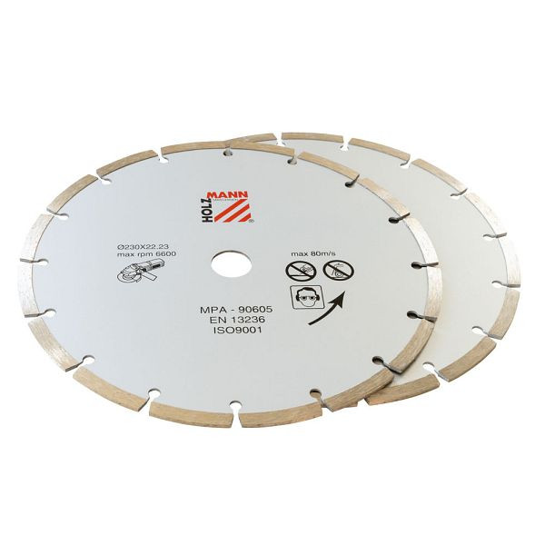Disque à tronçonner diamanté Holzmann (2 pièces) 230x7mm (hauteur), WS230DTS