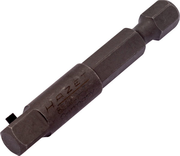 Clé à chocs Hazet, adaptateur pour tournevis machine, six pans plein 6,3 (1/4 pouce), carré plein 6,3 mm (1/4 pouce), longueur : 50 mm, 8508S-3
