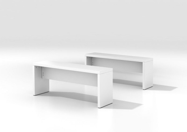 Hammerbacher set de 2 bancs de bistro 118x34x45cm (LxPxH) blanc, panneau de particules particulièrement léger, épaisseur 38 mm, VMB118/W