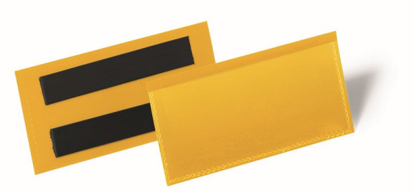 Pochette pour étiquettes magnétique DURABLE, jaune 100 mm x 38 mm, paquet de 50, 174104