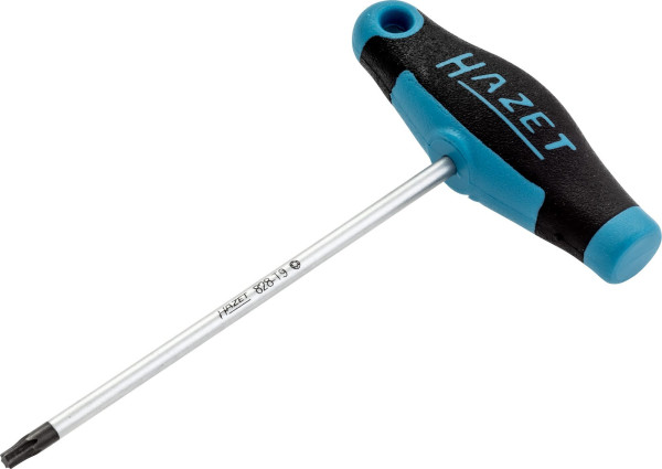 Tournevis Hazet, avec poignée en T, profil intérieur TORX®, T9, lame ronde, poignée en T ergonomique HAZET à 2 composants, 828-T9