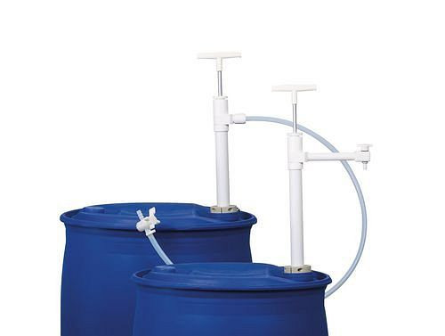 Pompe vide-fût DENIOS ULiterarein, avec coude de sortie fixe, profondeur d'immersion 400 mm, 267-289