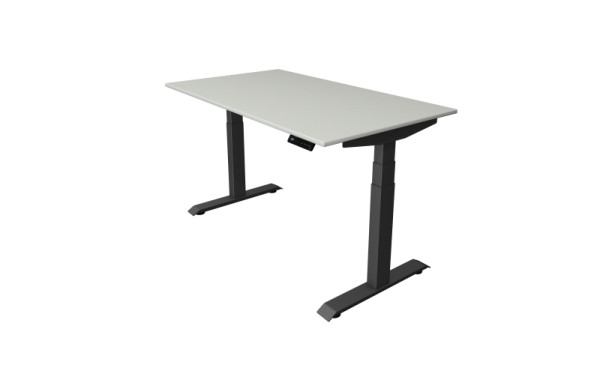 Table assis/debout Kerkmann Move 4, L 1400 x P 800 mm, réglable en hauteur électriquement de 640 à 1290 mm, gris clair, 10081011