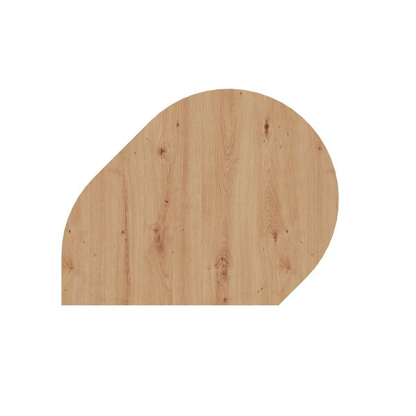 Table d'appoint Hammerbacher LA81, 80 x 103 cm, plateau : chêne noueux, épaisseur 25 mm, table d'appoint avec pied de support en argent, hauteur de travail 68,5-81 cm, VLA81/R/S