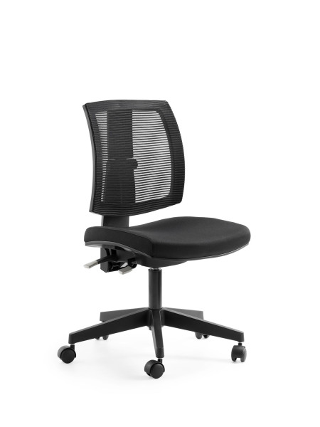 Chaise pivotante Mayer Sitzmöbel , particulièrement adaptée aux femmes, assise noire, dossier en résille noire, 2232_507