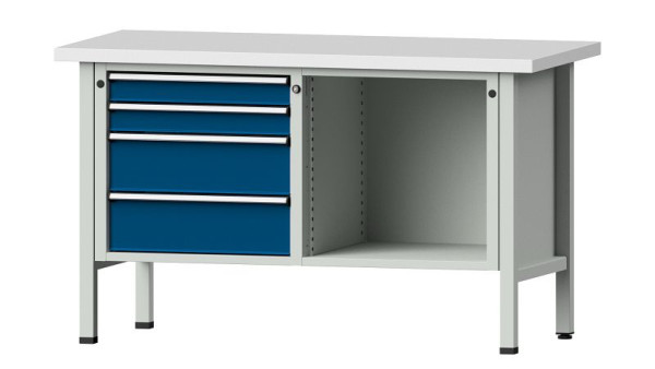 Établis ANKE Établi en caisson, modèle 134 V, 1500 x 700 x 890 mm, RAL 7035/5010, KSP 40 mm, 305.037
