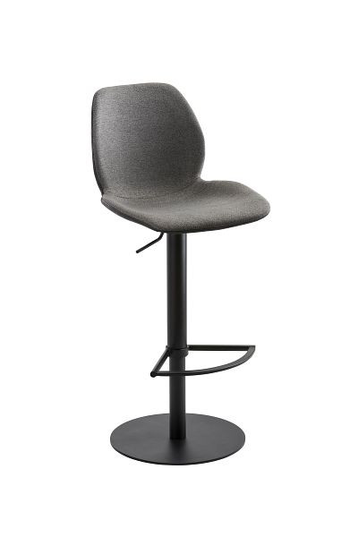 Mayer Sitzmöbel tabouret de bar et de comptoir myMARCO, revêtement d'assise cuir synthétique PU noir vintage, tissu anthracite chiné, structure noir, 1276_03_524