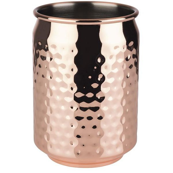 Mug APS -COOL-, Ø 7,5 cm, hauteur : 10,5 cm, acier inoxydable 18/8, aspect cuivre, surface martelée, volume : 0,35 litre, 93371