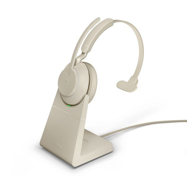 Jabra Evolve2 65, Station de base Microsoft Softphone Mono Beige, USB-A, 26599-899-988