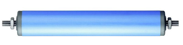 Rouleaux BS rouleau de support tube en plastique bleu 50x2,8, roulement avec bille et joint à labyrinthe, variante d'axe : F10, longueur d'installation 406, longueur d'axe 426, S51-F10-406-426